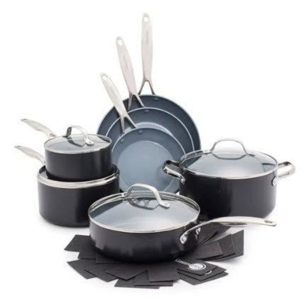 GreenPan Valencia Pro 11pc Ceramic Nonstick Cookware Set Hard Anodized